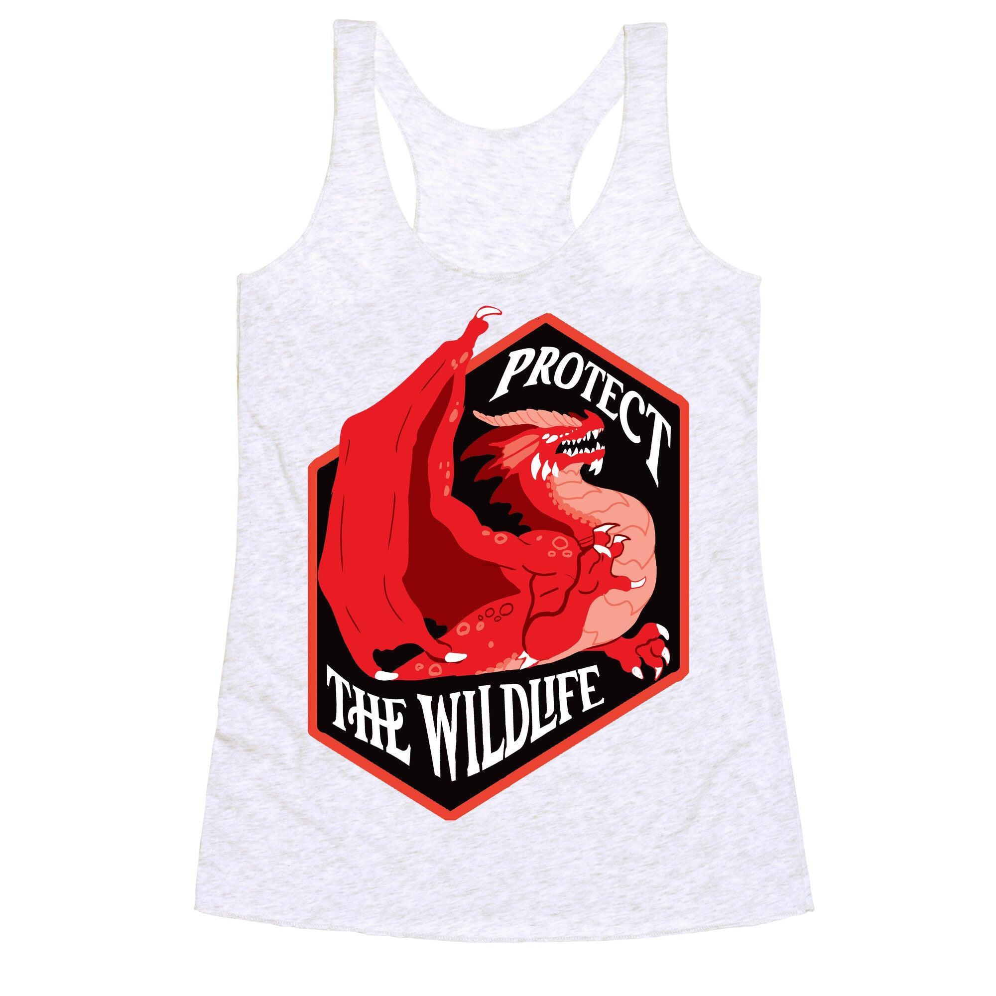 Protect The Wildlife Red Dragon Racerback Tank